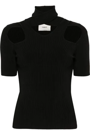 COPERNI T-shirt a coste con dettaglio cut-out