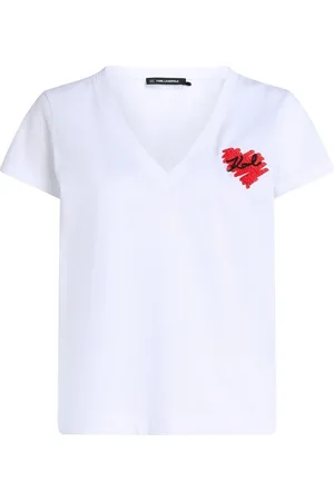 Karl Lagerfeld T-shirt K/Heart con scollo a V