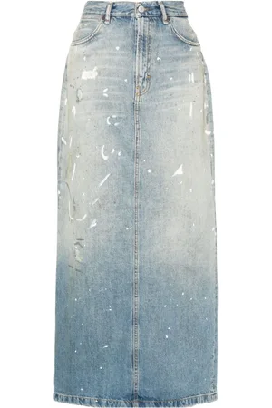 Acne Studios Gonna denim con effetto vernice