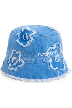 Marni Cappello bucket denim con applicazioni a fiori