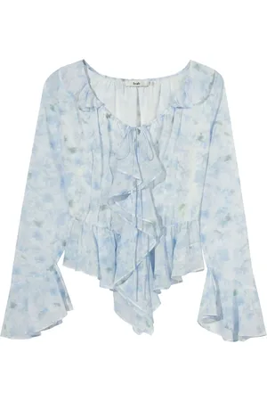 B+AB Blusa con ruches e stampa a fiori