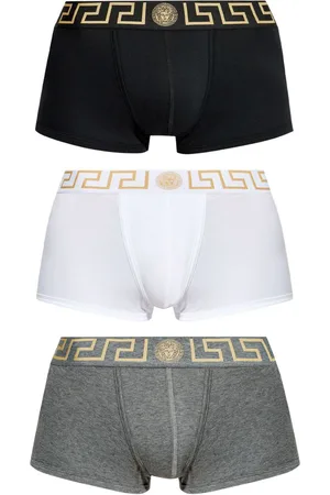 VERSACE Set di 3 boxer con bordo Greca