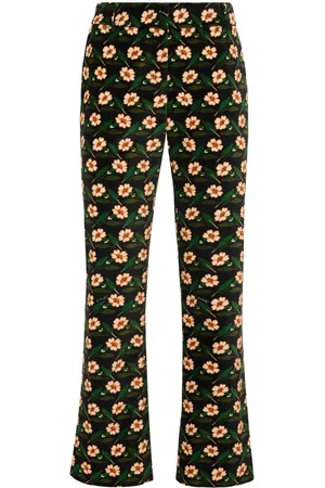 La DoubleJ Pantaloni crop a fiori