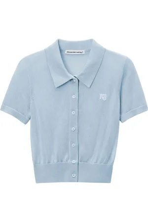 Alexander Wang Cardigan stile polo con ricamo logo