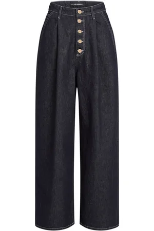 Karl Lagerfeld Jeans a gamba ampia con patta e zip