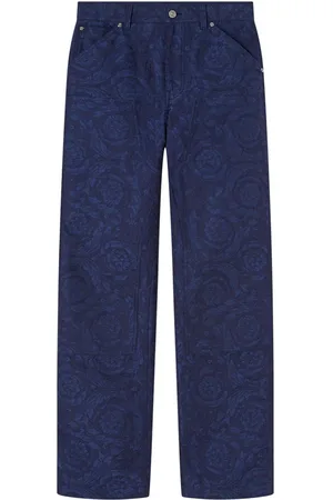 VERSACE Pantaloni carpenter con motivo Barocco jacquard