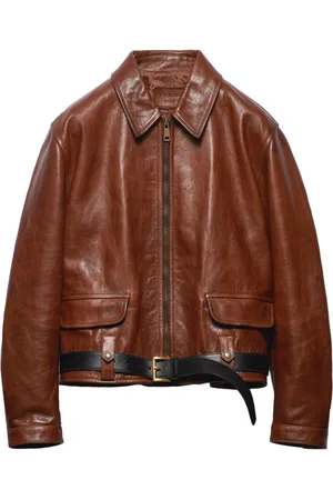 Prada Giacca in pelle con cintura