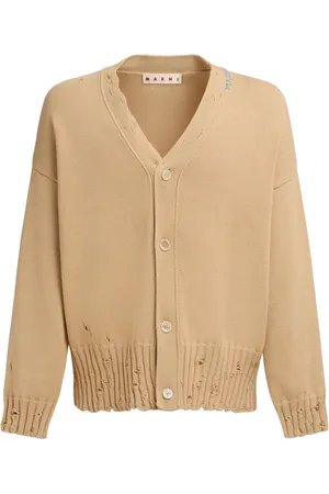 Marni Cardigan in cotone con effetto vissuto
