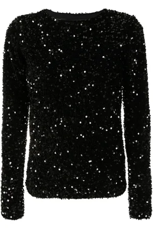 Gloria Coelho Top a maniche lunghe con paillettes