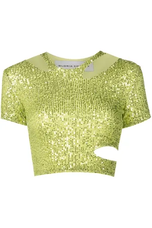 Gloria Coelho Top con paillettes crop