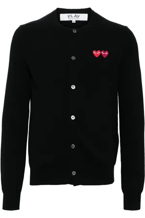 Comme des Garçons Cardigan in lana con applicazione