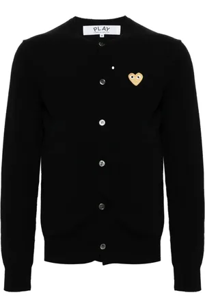 Comme des Garçons Cardigan in lana con applicazione