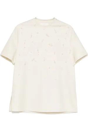 Jil Sander T-shirt con finte perle