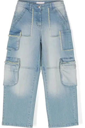 MONNALISA Jeans cargo con frange