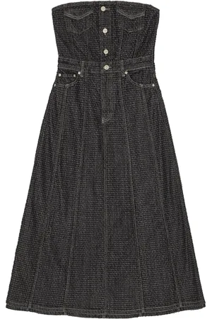 Ganni Abito Fluffy midi denim