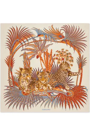 Salvatore Ferragamo Foulard leopardato in seta