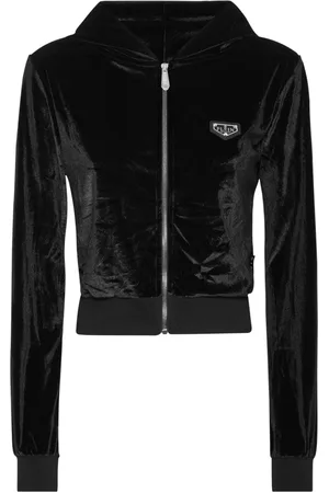 Philipp Plein Felpa Crystal Signature con cappuccio