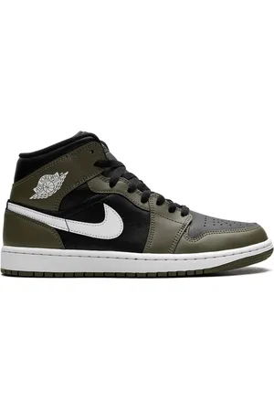 Jordan Sneakers Air 1 Mid Black/White/Olive