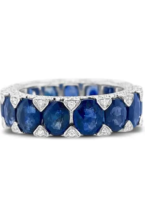 HYT Jewelry Anello in oro bianco 18kt con diamanti e zaffiro