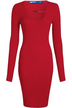 Karl Lagerfeld Abito midi con scollo quadrato