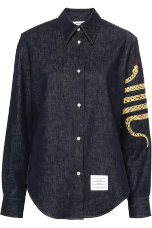 Thom Browne Camicia denim con dettaglio a 4 righe