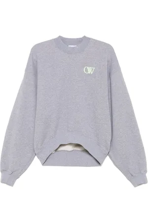 OFF-WHITE FELPA GRIGIA CON LOGO OW RICAMATO