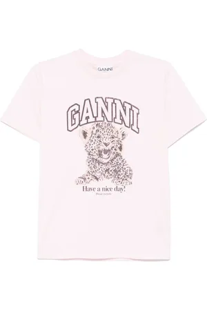 Ganni T-shirt in jersey leopardata