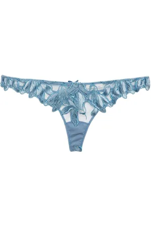 FLEUR DU MAL Perizoma Velvet Lily con ricamo