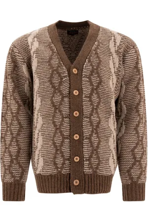 Beams Cardigan con effetto jacquard