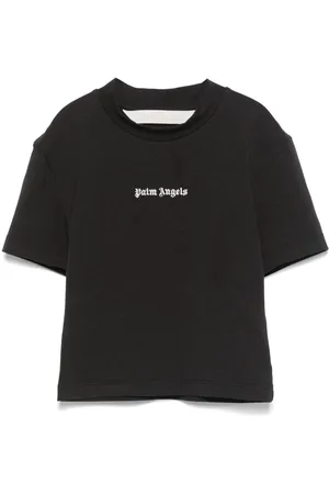 Palm Angels T-shirt crop con ricamo