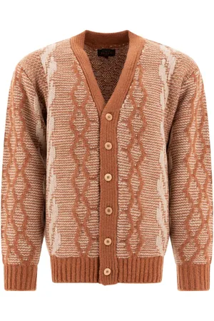 Beams Cardigan con effetto jacquard