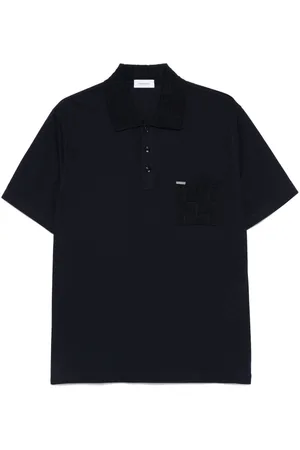 Salvatore Ferragamo Polo in jacquard con scollo a V