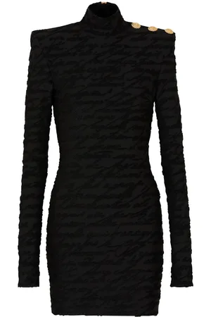 Balmain Abito corto con motivo monogramma