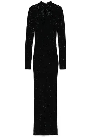 DAVID KOMA Abito lungo con strass