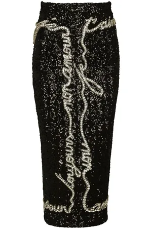 Balmain Gonna midi con paillettes