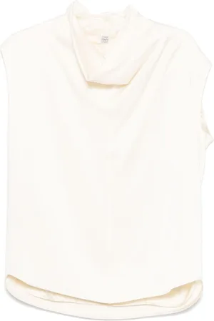 Totême Blusa smanicata con collo a imbuto