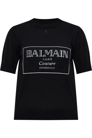Balmain T-shirt in maglia con stampa