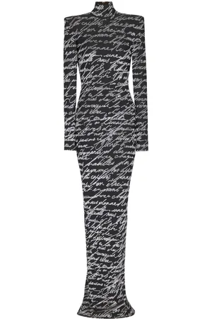 Balmain Abito lungo con stampa