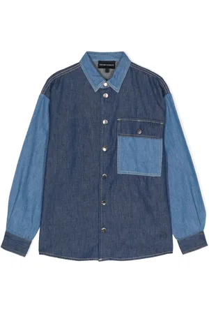Emporio Armani Camicia denim con design color-block