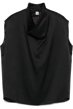 Totême Blusa smanicata con collo a imbuto