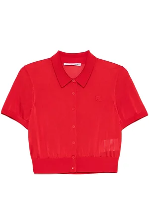 Alexander Wang Cardigan stile polo con ricamo logo
