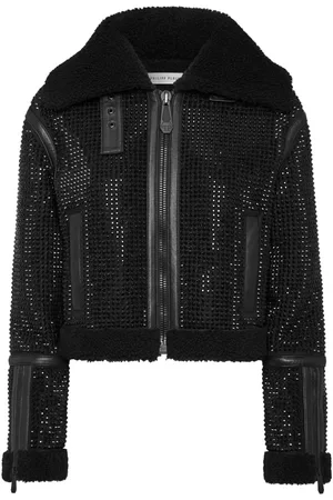 Philipp Plein Giacca in shearling con strass