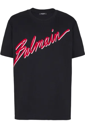 Balmain T-shirt con stampalogo floccato