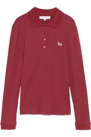 Maison Kitsuné Polo a maniche lunghe con maglia fine