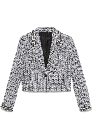 Karl Lagerfeld Giacca bouclé con perle sintetiche