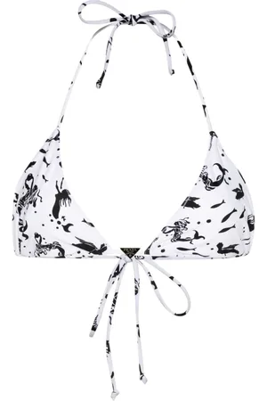 Prada Top bikini con stampa