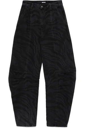 ROTATE Pantaloni zebrati in twill