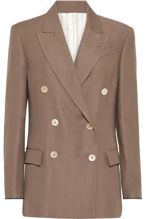 Brunello Cucinelli Blazer in twill con dettaglio Monili