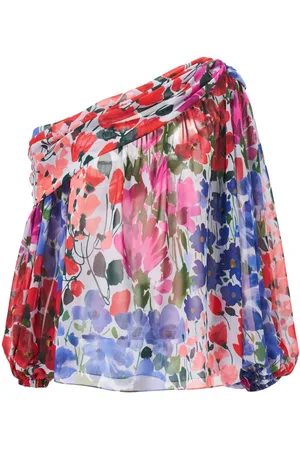 Carolina Herrera Top monospalla con stampa Jardin