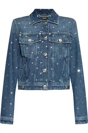 VERSACE Giacca denim con applicazione